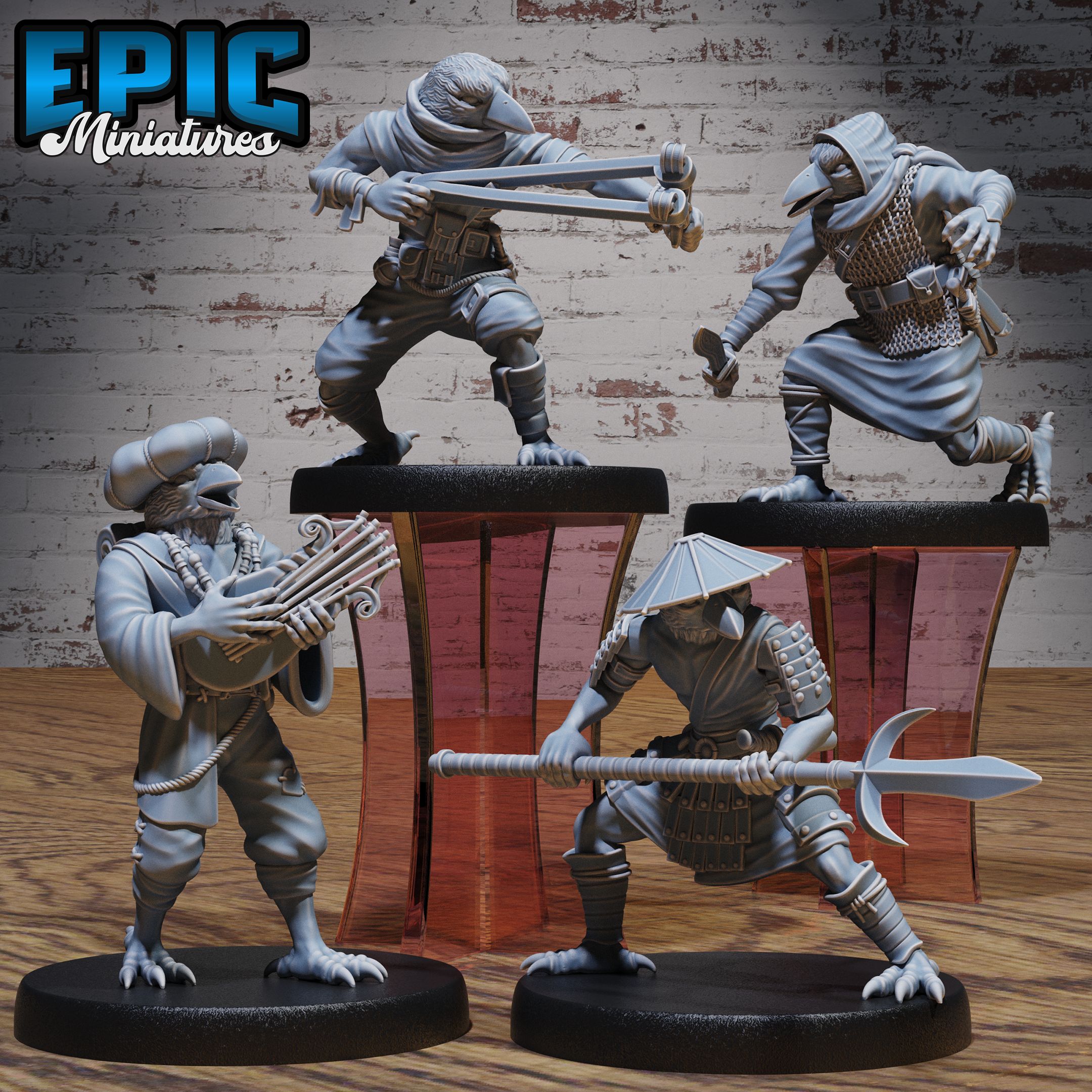 Kenku Bird Tribe Set B / Avian Humanoid / Crow Folk Fighter / Birdfolk Warrior / Raven Creature / Wild Forest Animal Beast / Vagabond Encounter